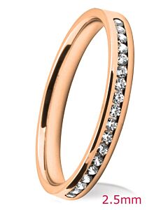 Channel Set Diamond Wedding Ring: 2.50mm Flat Court Brilliant Cut Channel | 748B05 748B04 748B03